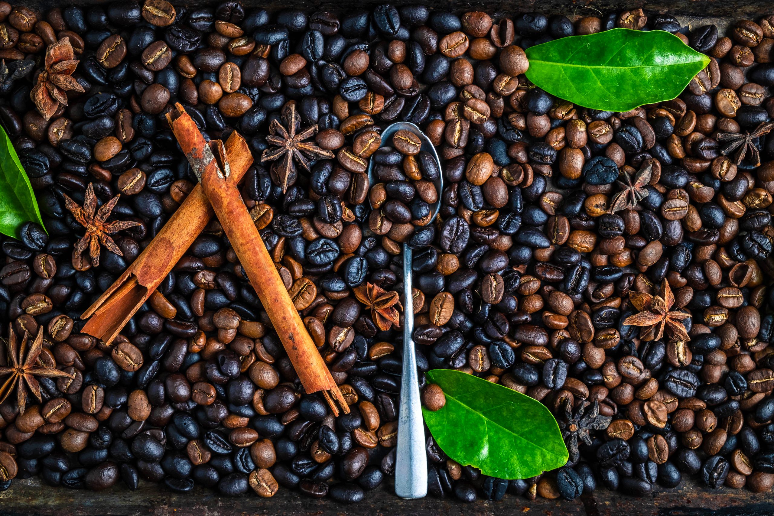 Background roasted coffee beans